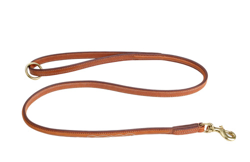 Pear Tannery Raised Fancy Stitched Leather Dog Lead 5/8
