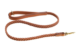 Pear Tannery Plaited Leather Dog Lead 3/4"