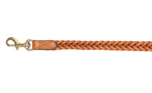 Pear Tannery Plaited Leather Dog Lead 3/4"
