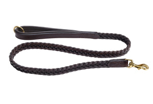 Pear Tannery Plaited Leather Dog Lead 3/4"