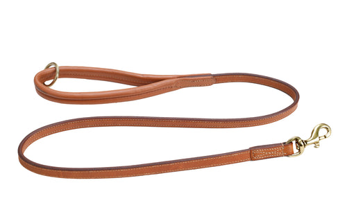 Pear Tannery Flat Leather Dog Lead With Soft Padded Handle