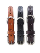 Pear Tannery Plain Flat Leather Dog Collar