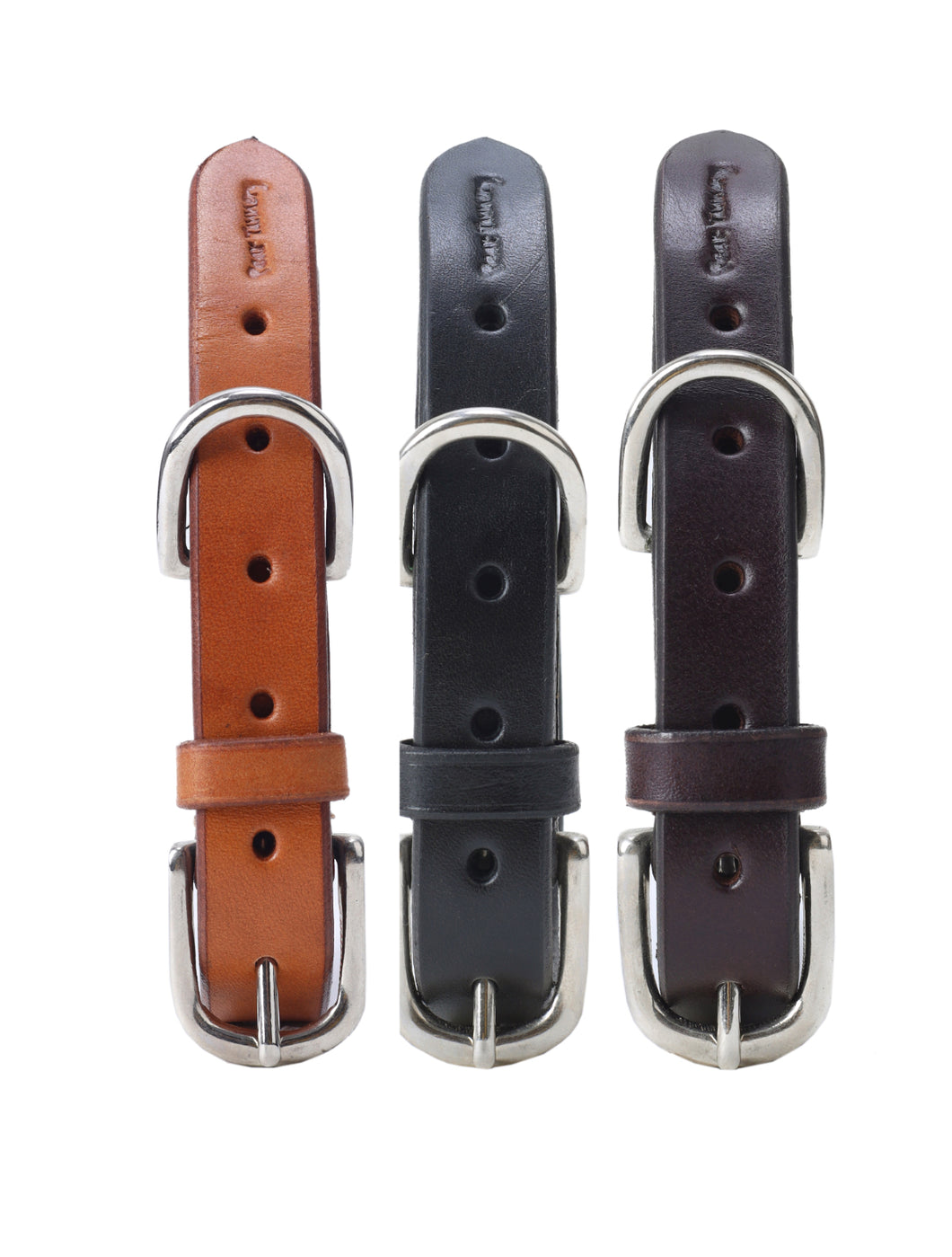 Pear Tannery Plain Flat Leather Dog Collar