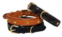 Pear Tannery Padded Leather Dog Collar With Star