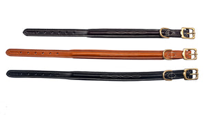 Pear Tannery Fancy Stitched Padded Leather Dog Collar