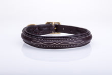 Pear Tannery Fancy Stitched Padded Leather Dog Collar