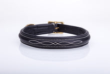 Pear Tannery Fancy Stitched Padded Leather Dog Collar