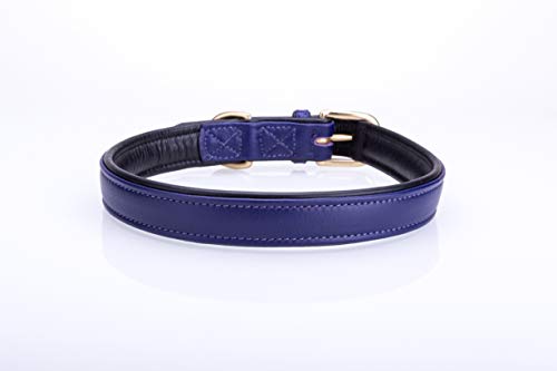 Pear Tannery Soft Padded Flat Leather Dog Collar