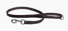 Pear Tannery Fine Flat Leather Dog Lead 1/2" and Silver Fittings