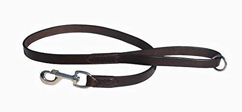 Pear Tannery Flat Leather Dog Lead 3/4