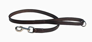 Pear Tannery Flat Leather Dog Lead 3/4" and Silver Fittings