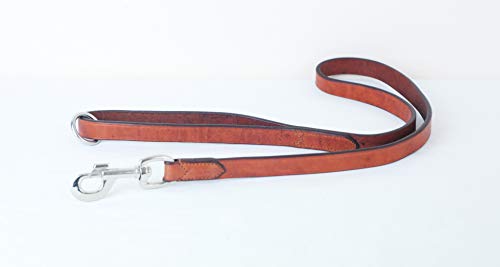 Pear Tannery Flat Leather Dog Lead 3/4