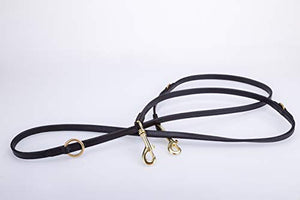 Pear Tannery Fine Flat Adjustable Training Leather Dog Lead 1/2"