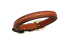 Pear Tannery Fine Fancy Stitched Leather Dog Collar