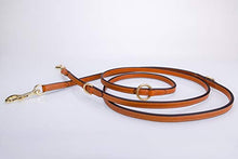 Pear Tannery Fine Flat Adjustable Training Leather Dog Lead 1/2"