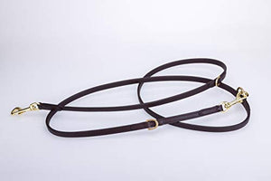 Pear Tannery Fine Flat Adjustable Training Leather Dog Lead 1/2"