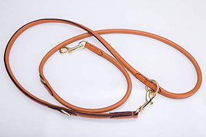 Pear Tannery Adjustable Training Rolled Leather Dog lead