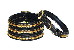 Pear Tannery Brass Clincher Leather Dog Collar