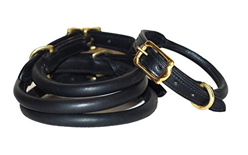 Pear Tannery Rolled Leather Dog Collar