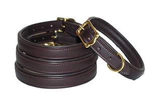 Pear Tannery Padded Flat Leather Dog Collar