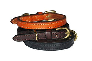 Pear Tannery Flat Leather Dog Collar