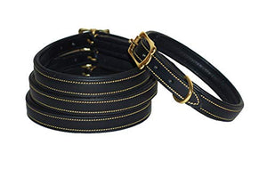 Pear Tannery Padded Flat Leather Dog Collar