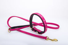 Pear Tannery Soft Padded Flat Leather Dog Collar Swarovki