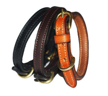 Pear Tannery Flat Leather Dog Collar