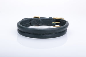 Pear Tannery Thick Soft Padded Flat Leather Dog Collar