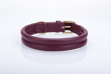 Pear Tannery Thick Soft Padded Flat Leather Dog Collar