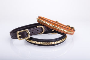 Pear Tannery Brass Clincher Leather Dog Collar