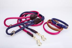 Pear Tannery Super Soft Rolled Leather Dog Lead
