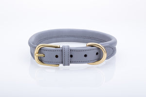 Pear Tannery Thick Soft Padded Flat Leather Dog Collar