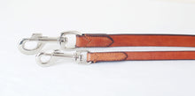 Pear Tannery Flat Leather Dog Lead 3/4" and Silver Fittings