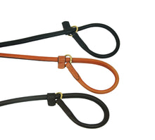 Pear Tannery Fine Rolled Leather Slip Dog Lead