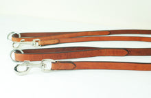 Pear Tannery Fine Flat Leather Dog Lead 1/2" and Silver Fittings