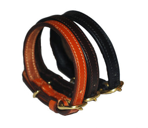 Pear Tannery Flat Leather Dog Collar