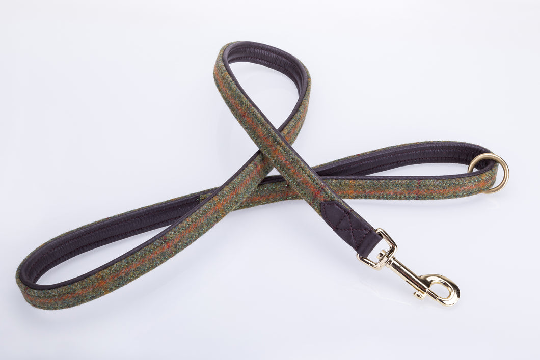 Pear Tannery Tweed Leather Fine Dog Lead 1/2
